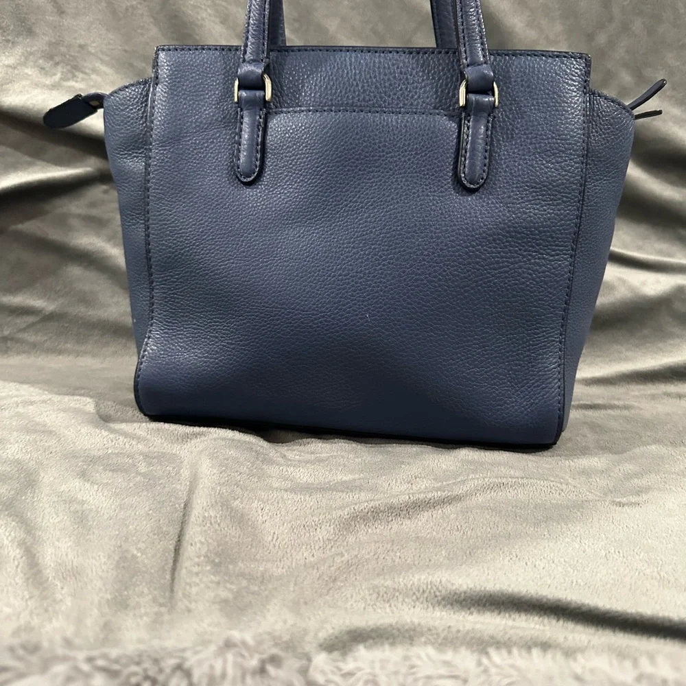 Kate Spade Blue Leather Handbag - Small Square Spacious - Picture 5 of 9